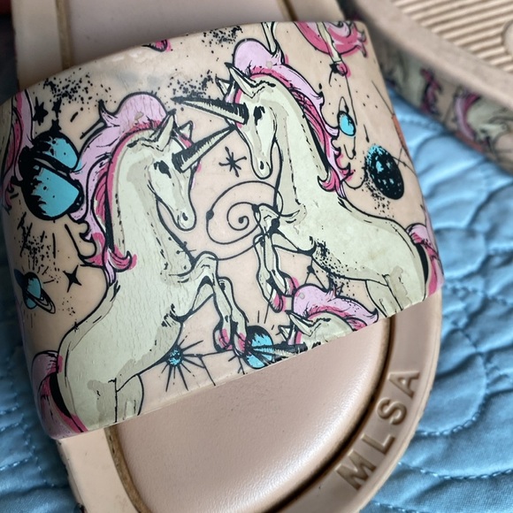 MELISSA PINK UNICORN MEL BEACH SLIDE SANDAL size 13 - Picture 3 of 4